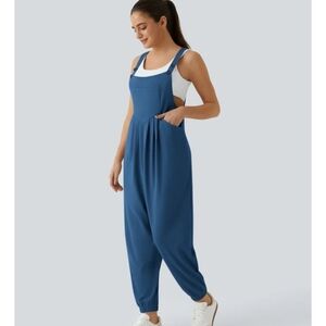 HALARA Blue Relaxed Harem Jumpsuit with Straps